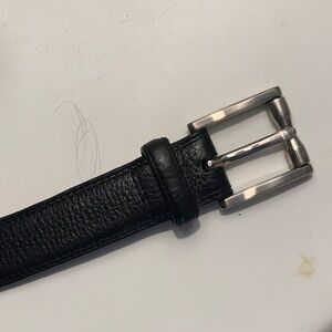 Cole Haan Black Leather Belt with Silver Buckle. Size 40
